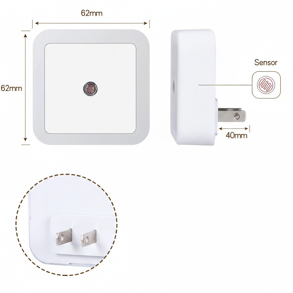 Smart LED Motion Sensor Night Light – Plug-In Automatic Light