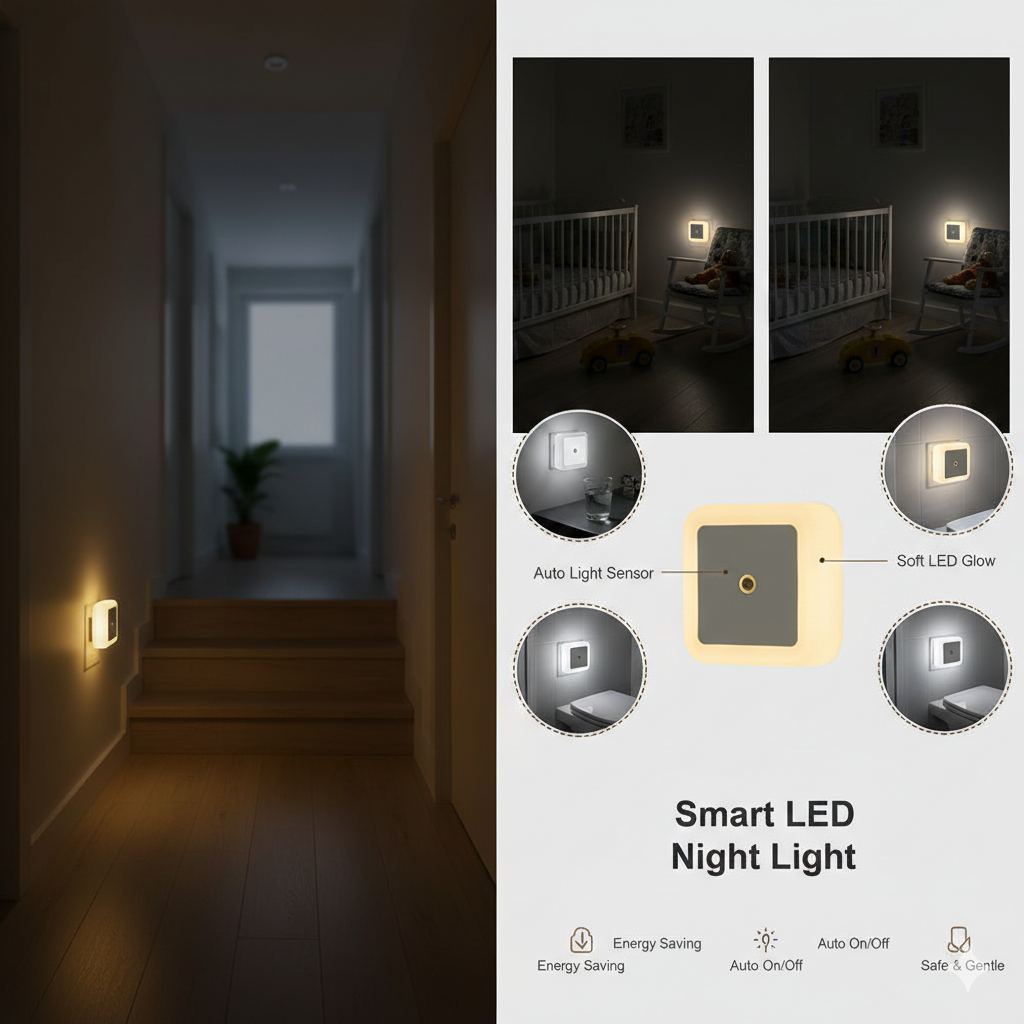 Smart LED Motion Sensor Night Light – Plug-In Automatic Light