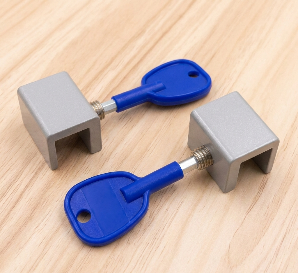 Heavy-Duty Sliding Window Security Lock – No-Drill Anti-Theft Stopper & Child Safety Guard